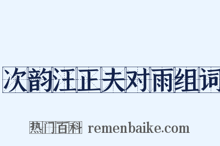 次韵汪正夫对雨组词是什么意思的图片